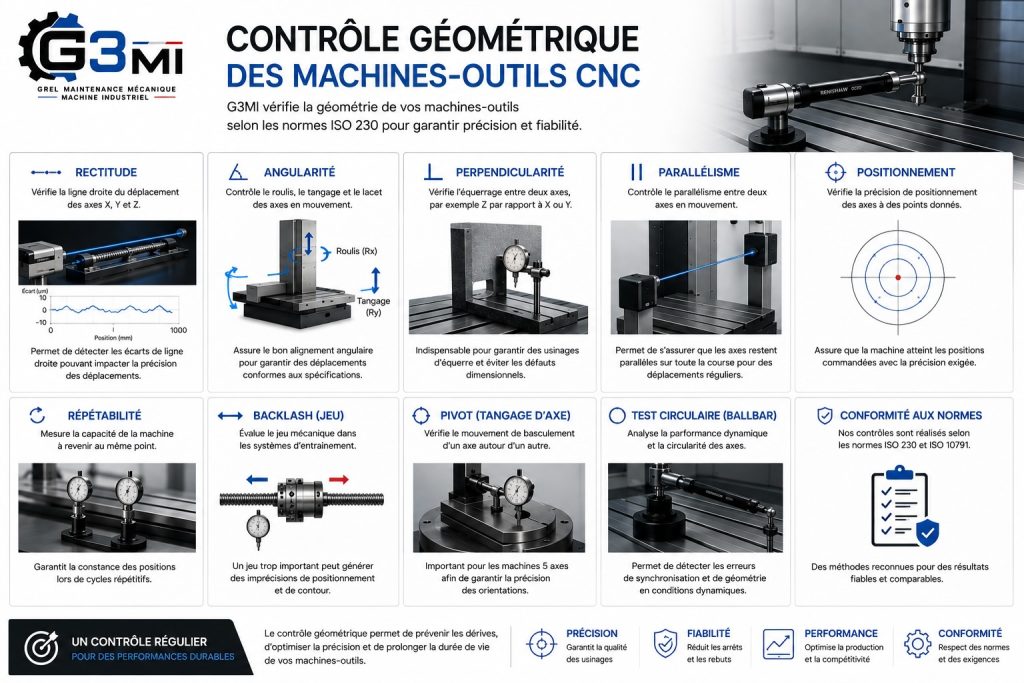 Contrôle géométrique de machines-outils CNC – contrôles de précision G3MI