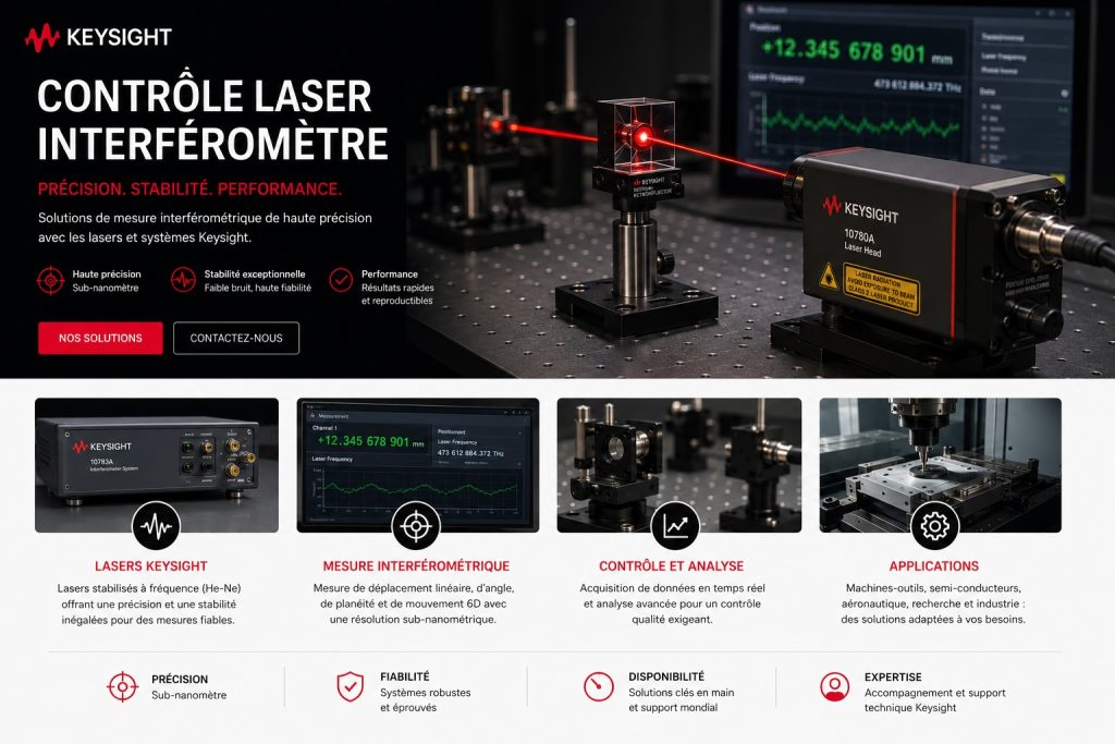 Interférométrie laser Keysight pour la calibration des axes de machines-outils CNC